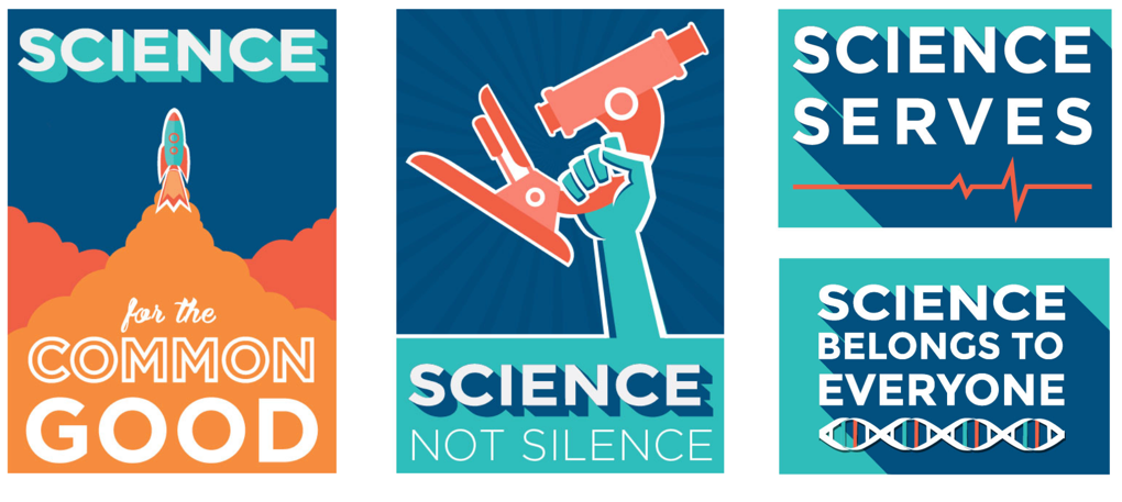 Official March for Science Poster: Science Not Silence