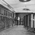 ENIAC in Philadelphia, Pennsylvania. Glen Beck and Betty Snyder program the ENIAC at the Ballistic Research Laboratory (BRL). Ca. 1945-1955. U.S. Army Photo, public domain, Wikimedia Commons